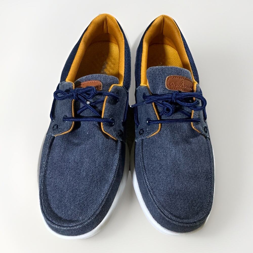 OrthoComfort Mens Blue Denim Casual Boat Shoes Size 9.5 US/43 EU NWOB